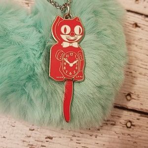 Retired Kit cat klock clock red necklace clock